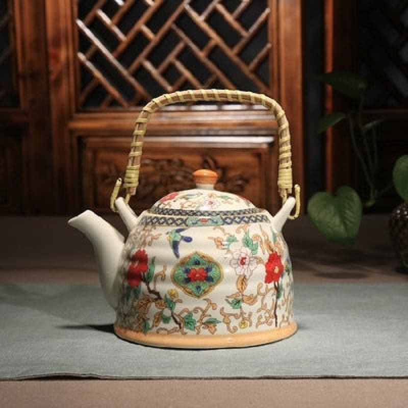 Chinesische Teekanne Aus Naturporzellan 900ml