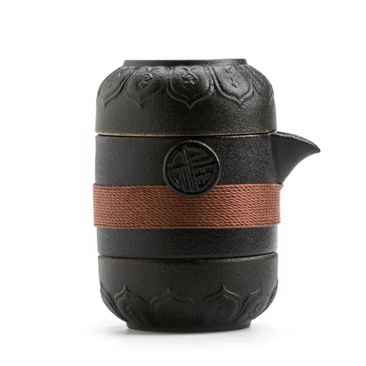 Japanisches Teeservice Keramik - Schwarzes Design