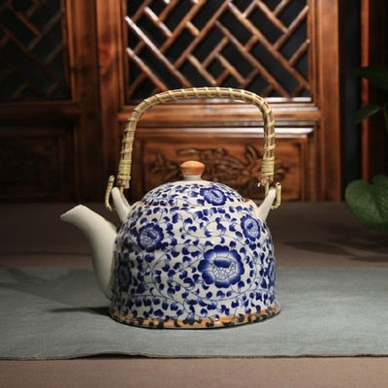 Chinesische teekanne porzellan blaue blumen 900ml