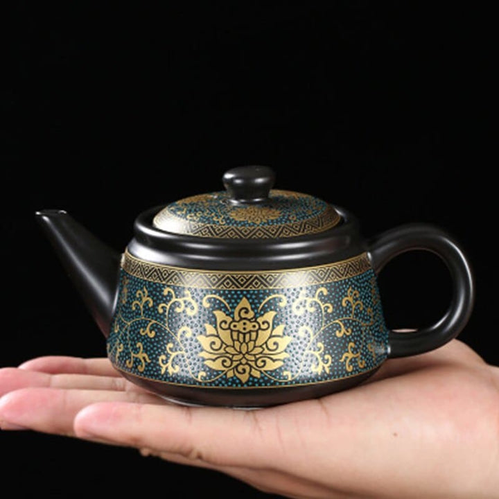 Chinesische teekanne schwarz vintage keramik 240ml