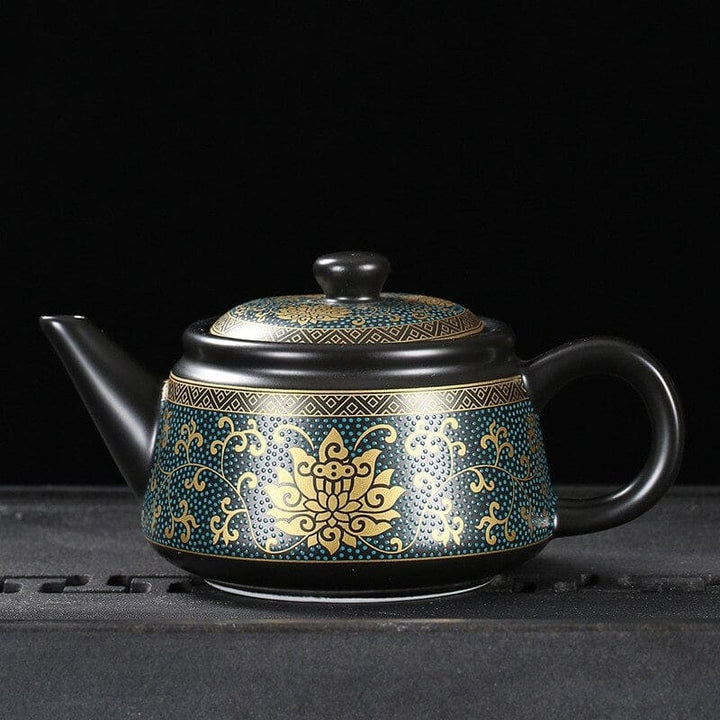Chinesische teekanne schwarz vintage keramik 240ml