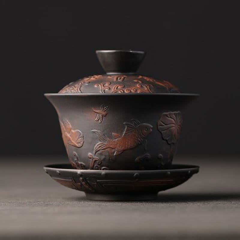 Gaiwan aus schwarzer keramik 150ml
