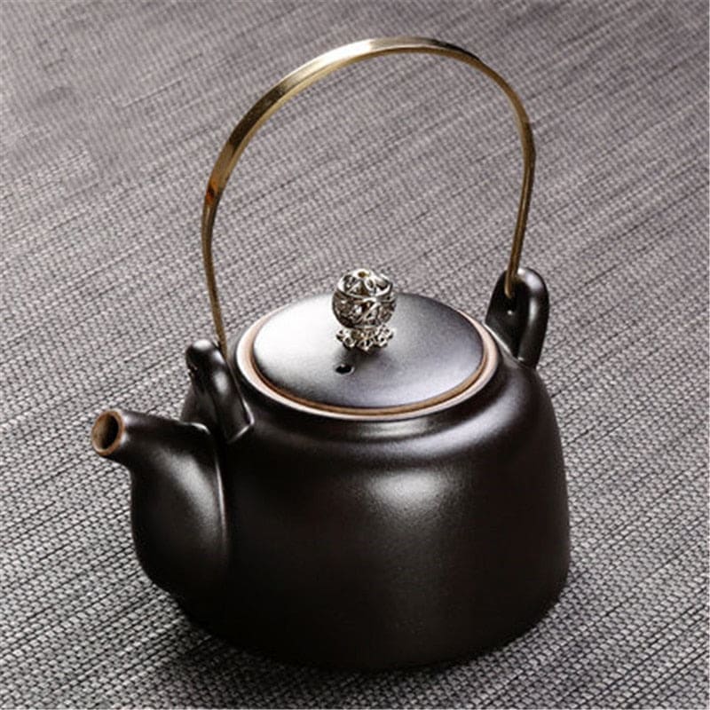 Japanische teekanne keramik - alt schwarz 250ml
