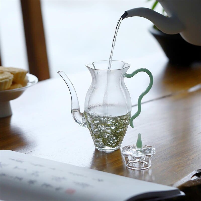 Kleine japanische teekanne aus glas - mehrfarbig 200ml