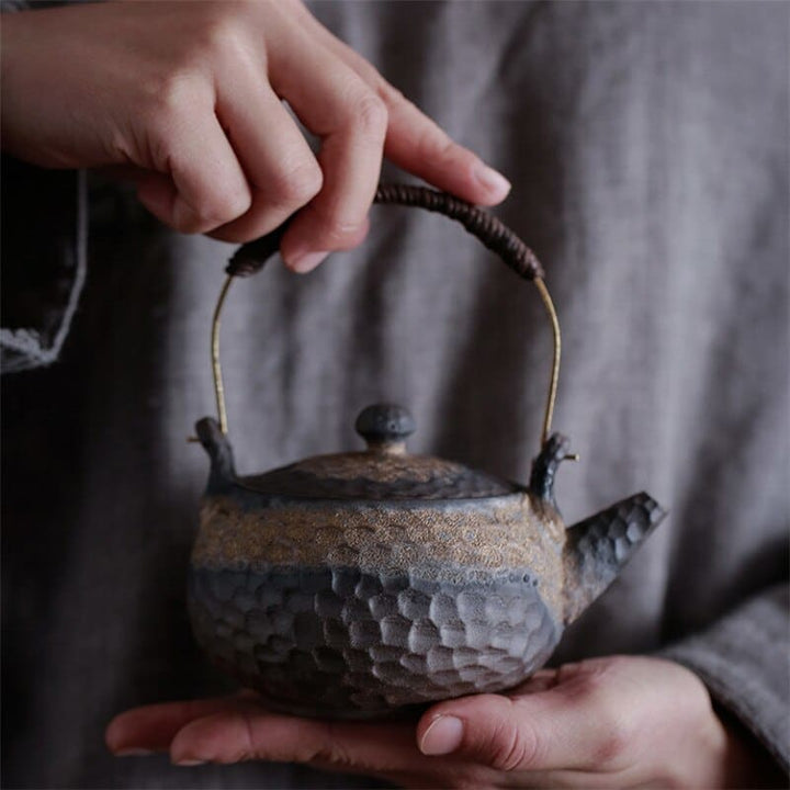 Retro chinesische teekanne aus steinzeugkeramik 230ml