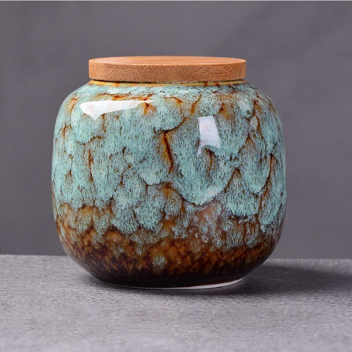 Teedose keramik design iris