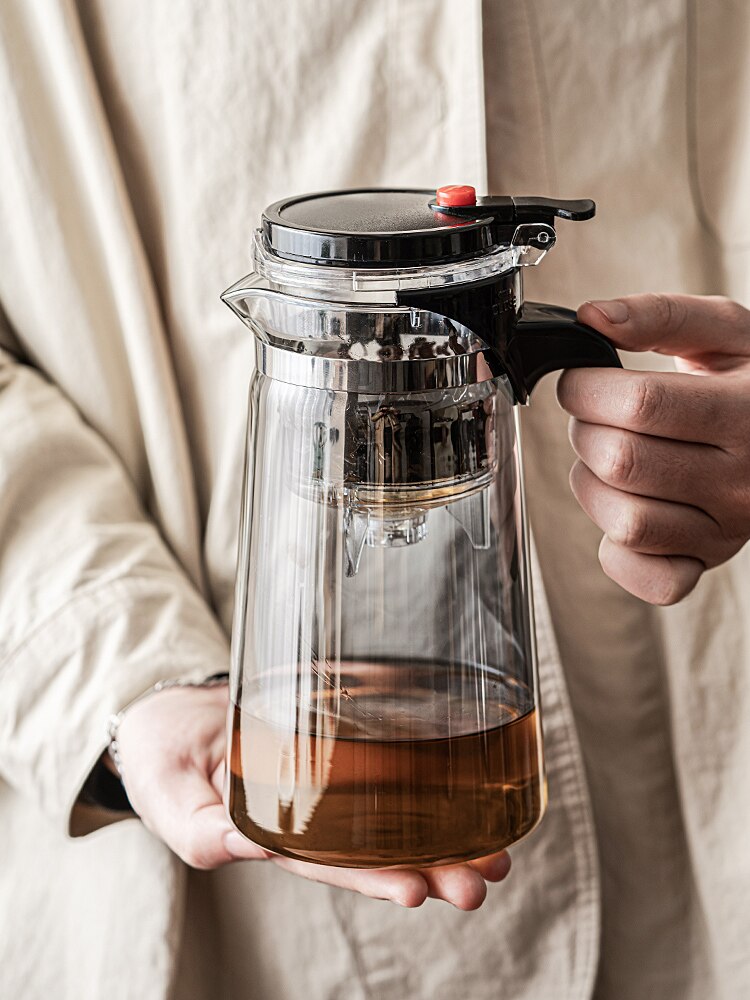 Teekanne Aus Glas Mit Drucksieb