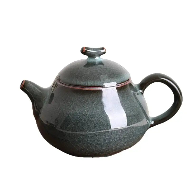 Teekanne aus keramik - blau rot effekt gebrochen 240ml