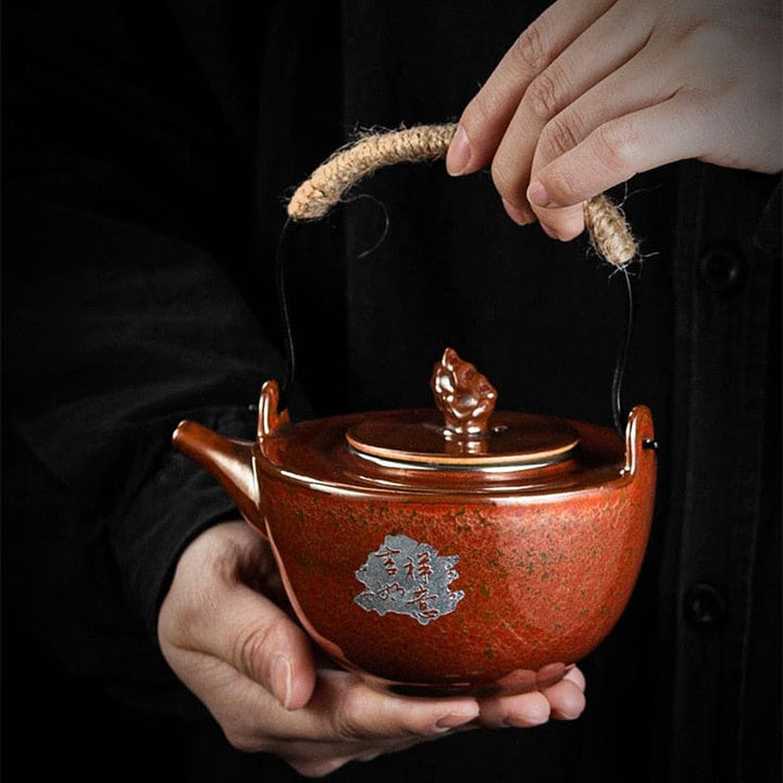 Teekanne keramik - altrot japanische schrift 2l
