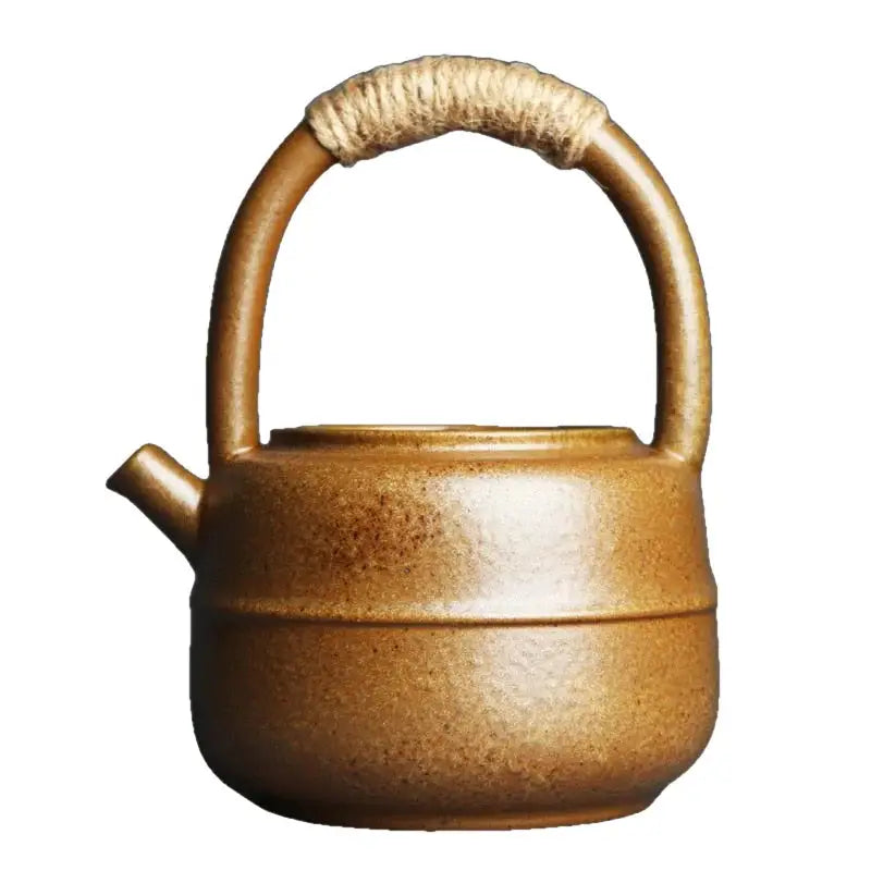Teekanne keramik - gelbe töpferware 460ml