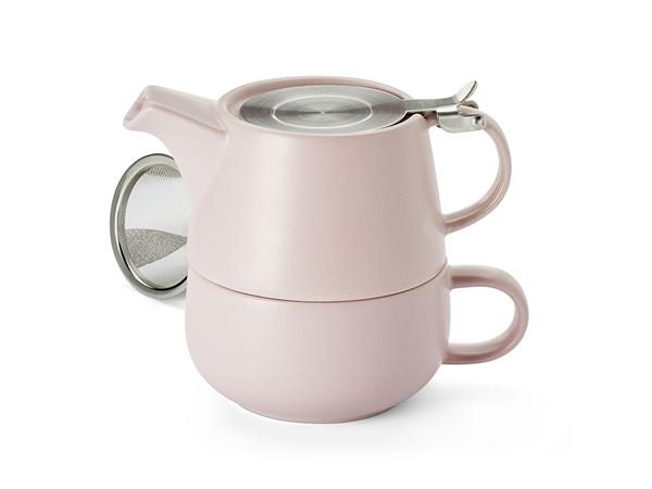 Teekanne Mit Integrierter Tasse Rosa