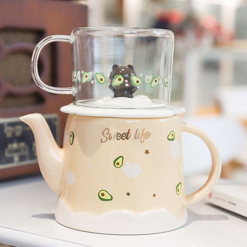 Teekanne mit tasse tiermotiv 450ml
